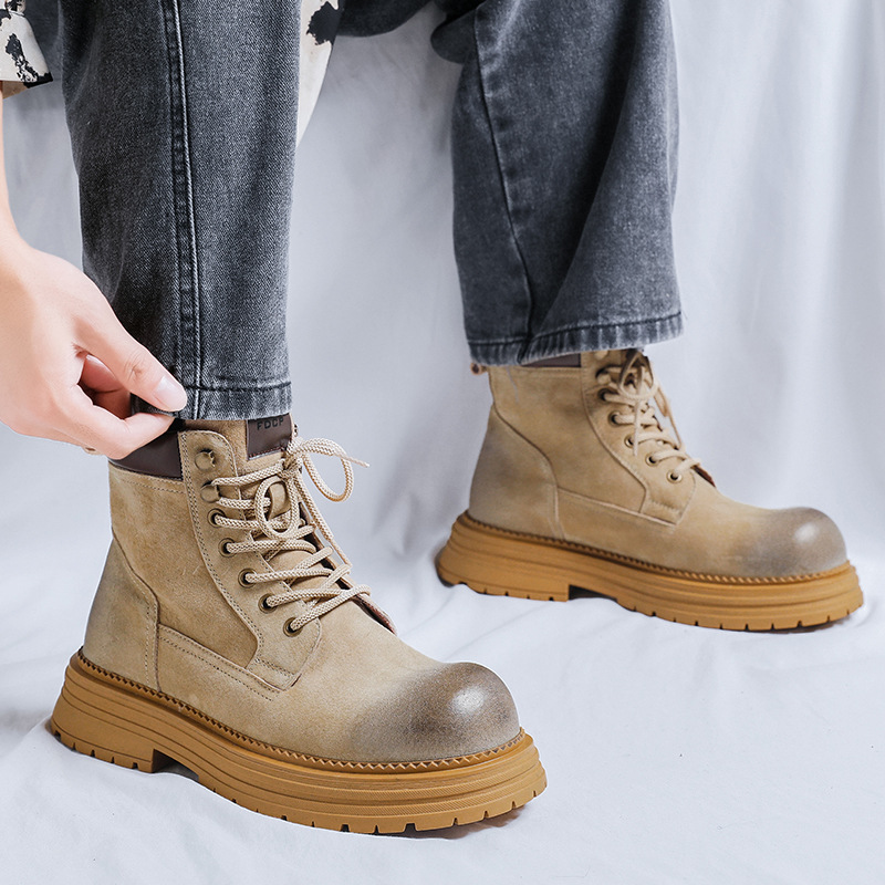 Lined Men's Work Boots, Vintage Style