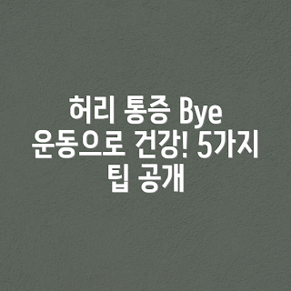 허리 통증 관리, 효과적인 운동법, 허리 운동, 통증 완화, 허리 건강