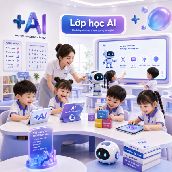 Giáo viên và trẻ mầm non