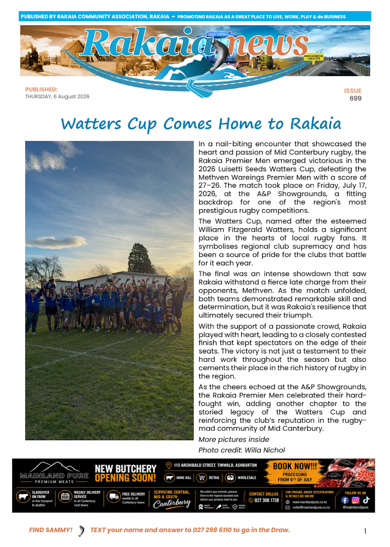 Rakaia News issue 699 cover