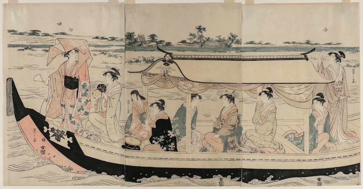 Women in a Pleasure Boat on the Sumida River early 1790s