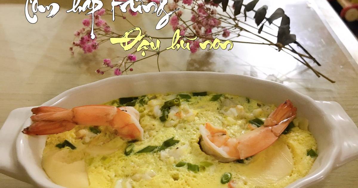 Tôm hấp trứng đậu hủ non