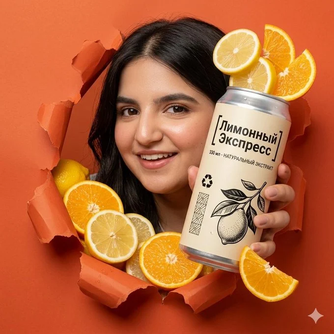Fotografía publicitaria de latas de refresco de limón premium