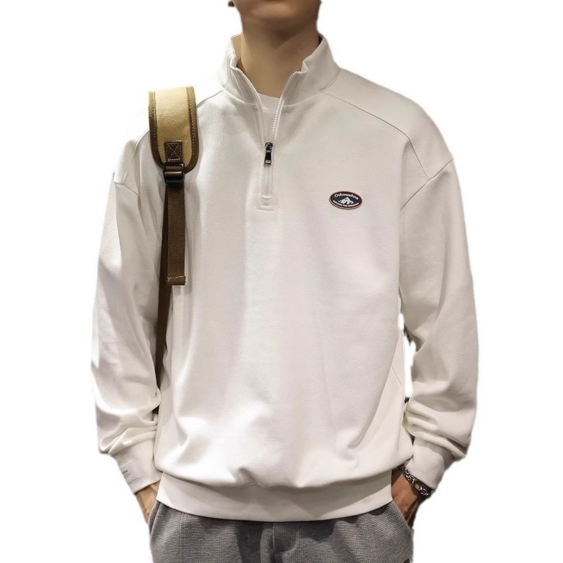 Men's sweatshirt with half-zip and stand-up collar