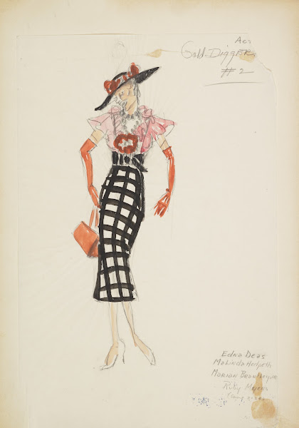Swing It Gold Diggers Black  white skirt pink blouse orange gloves and black hat