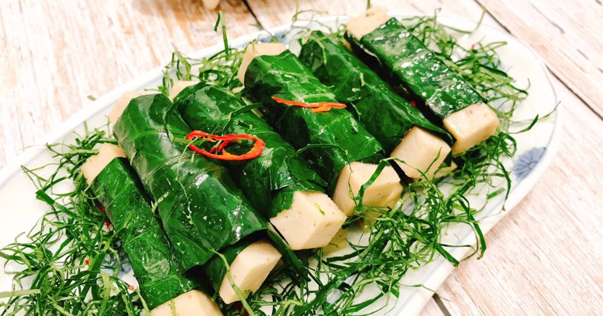 Chả lụa chay cuốn lá lốt