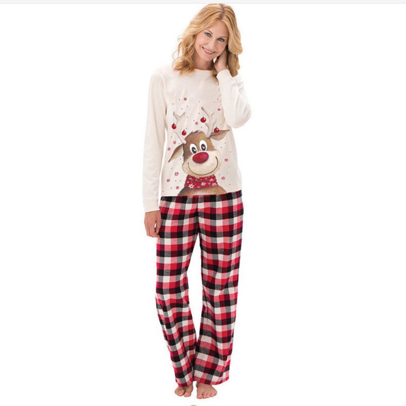 Family Pajama Set, long-sleeved, Reindeer Print