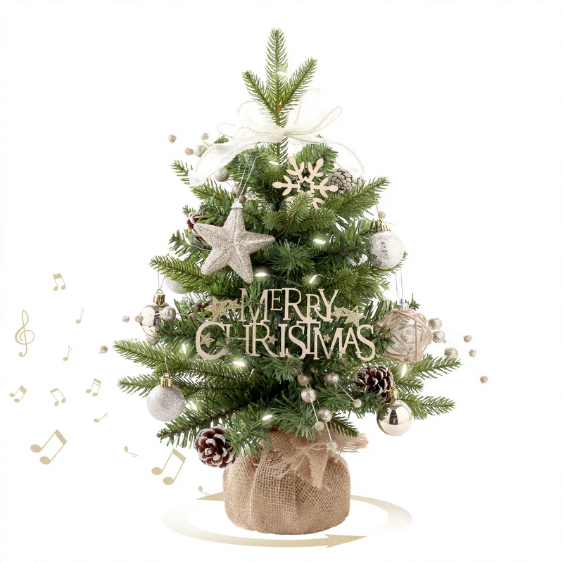 Mini Christmas Tree Set with Musical Box Base, 50 cm
