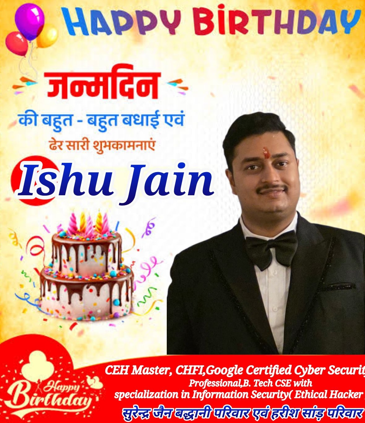 जन्मदिन की बहुत बहुत बधाई