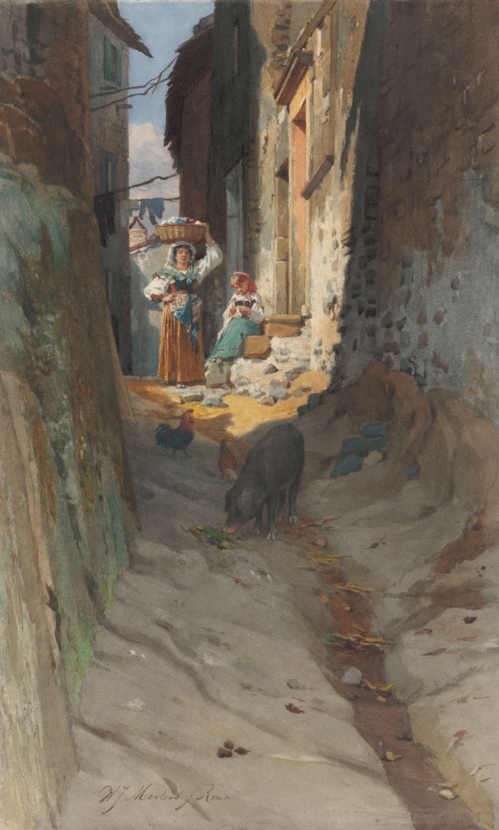 View of a Small Street in Rocca di Papa c 1870   c 1885