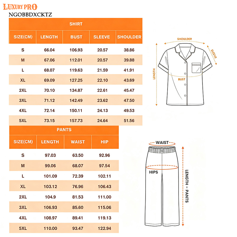 AOP NGO Trimmed Short‑Sleeve Pajama Long Pants Set
