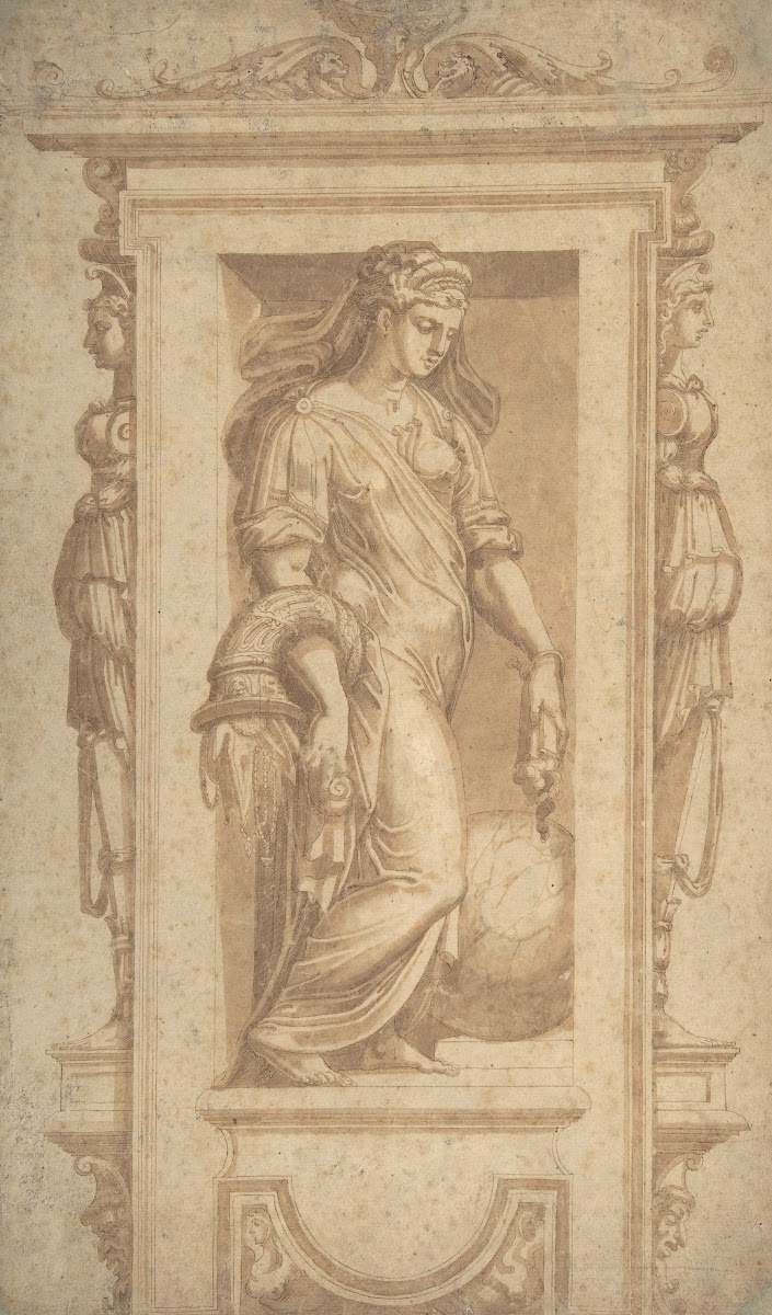 Female Allegorical Figure of Benignitas Goodness with Attributes of Abundance St
