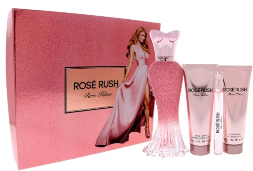 ESTUCHE PARIS HILTON ROSE RUSH MUJER 4PZS 100ML EDP + 10ML + GEL DE BAÑO + CREMA