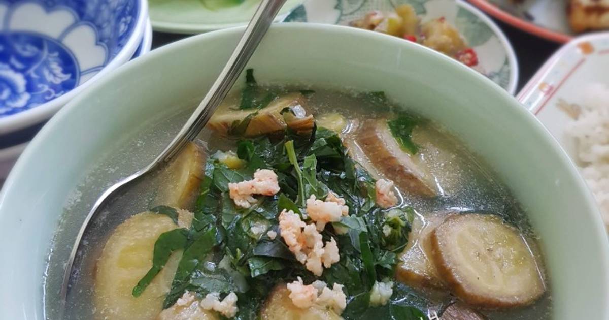 Canh chuối xanh nấu tôm