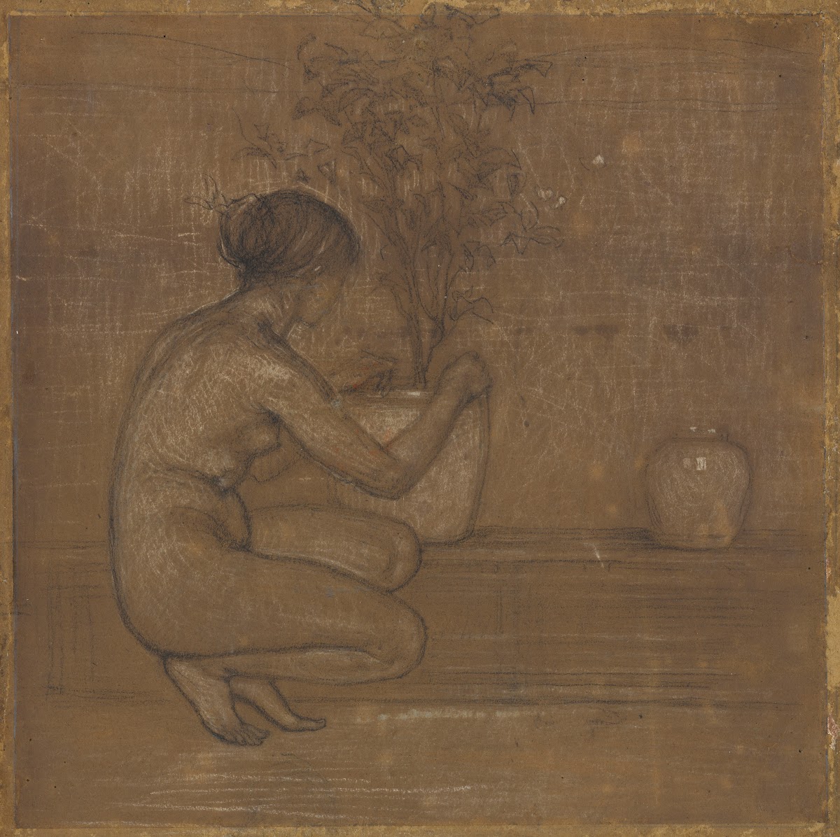 Crouching Figure Study for The White Symphony Three Girls 1869 1870