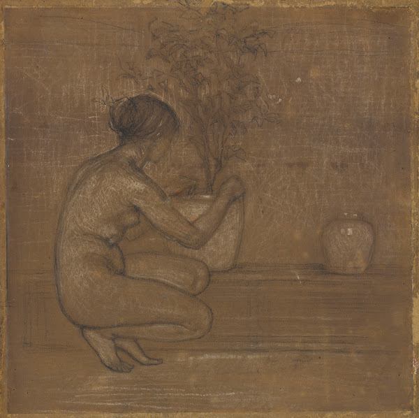 Crouching Figure Study for The White Symphony Three Girls 1869 1870