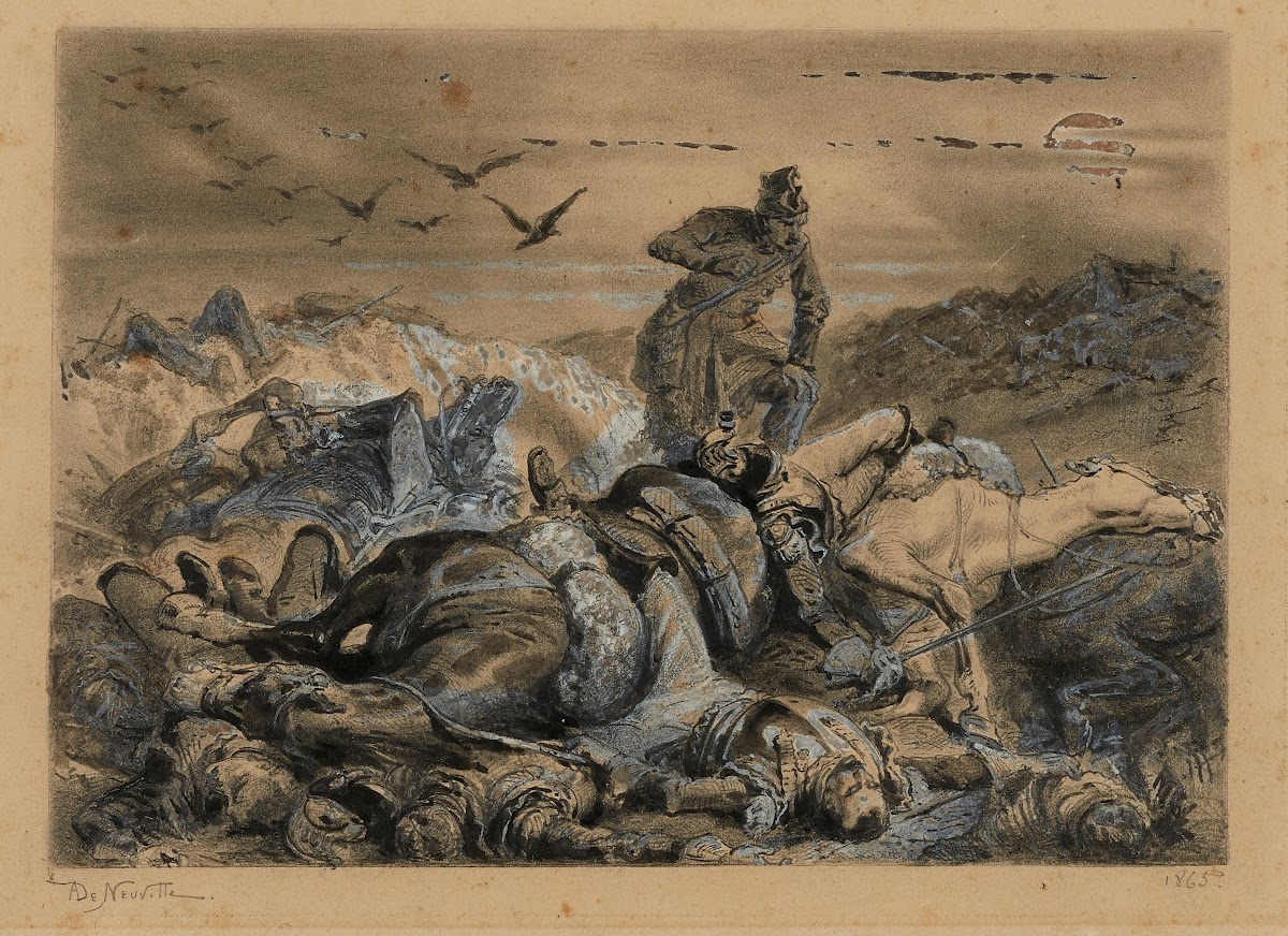 Waterloo La Champ de bataille la nuit 1865
