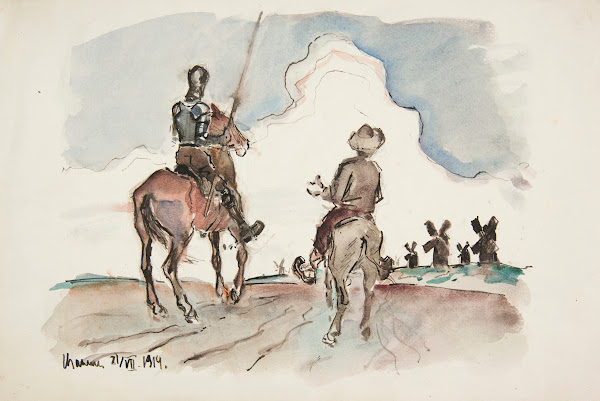 Don Kichot i Sancho Pansa 1914