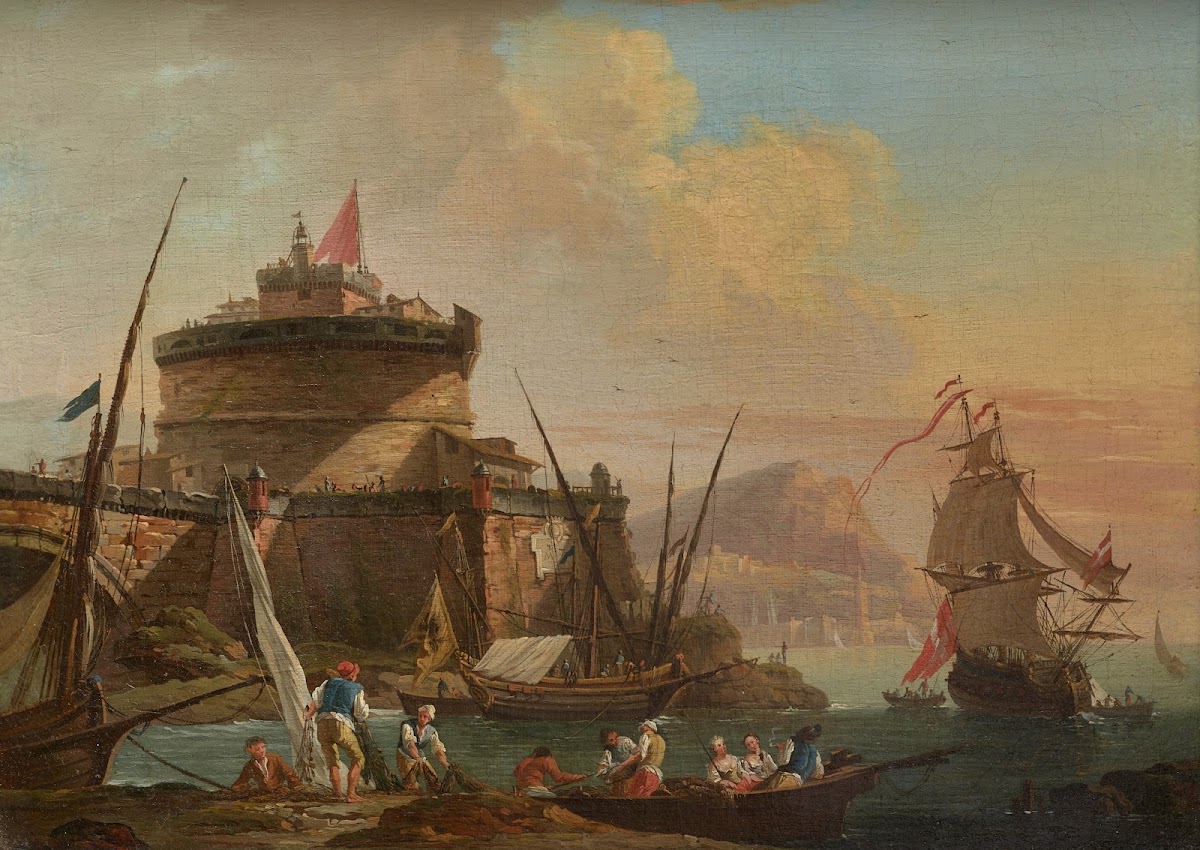 Harbor Scene At Sunset Vue Dun Port