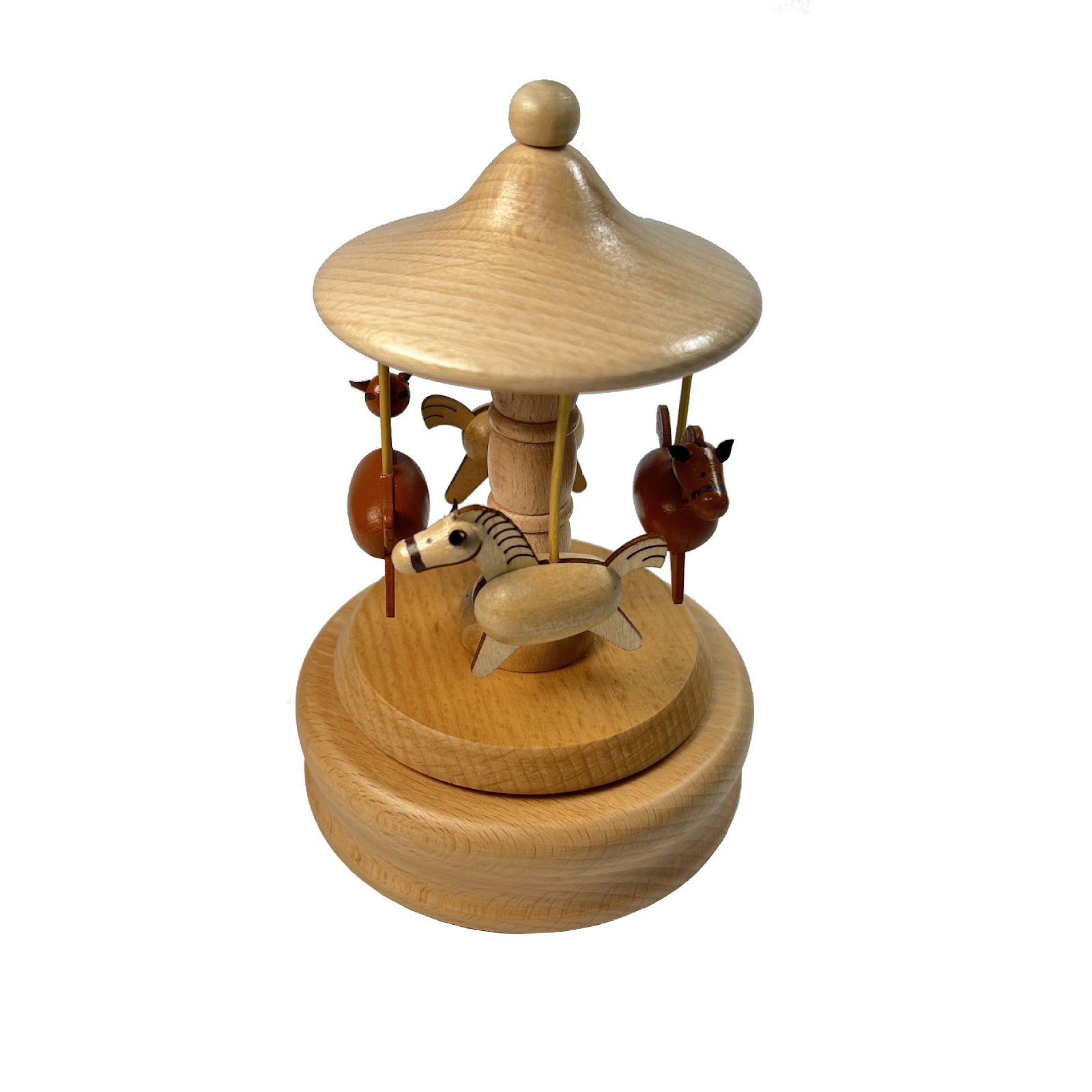 Wooden music box with mechanical movement