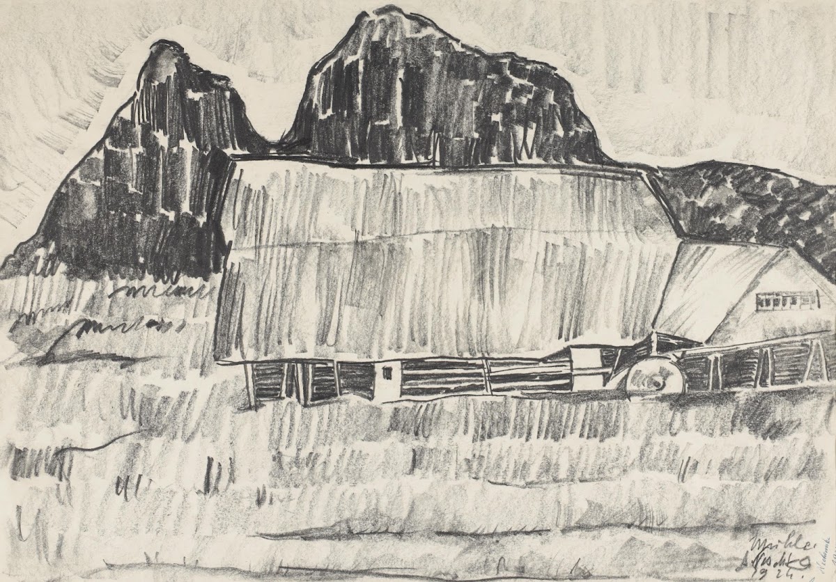 Alte Mühle mit Berg 1924