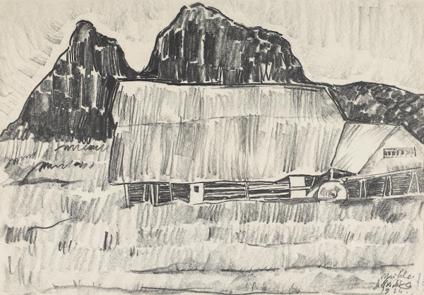 Alte Mühle mit Berg 1924