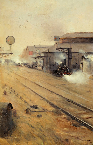 La remise des locomotives aux Batignolles 1891