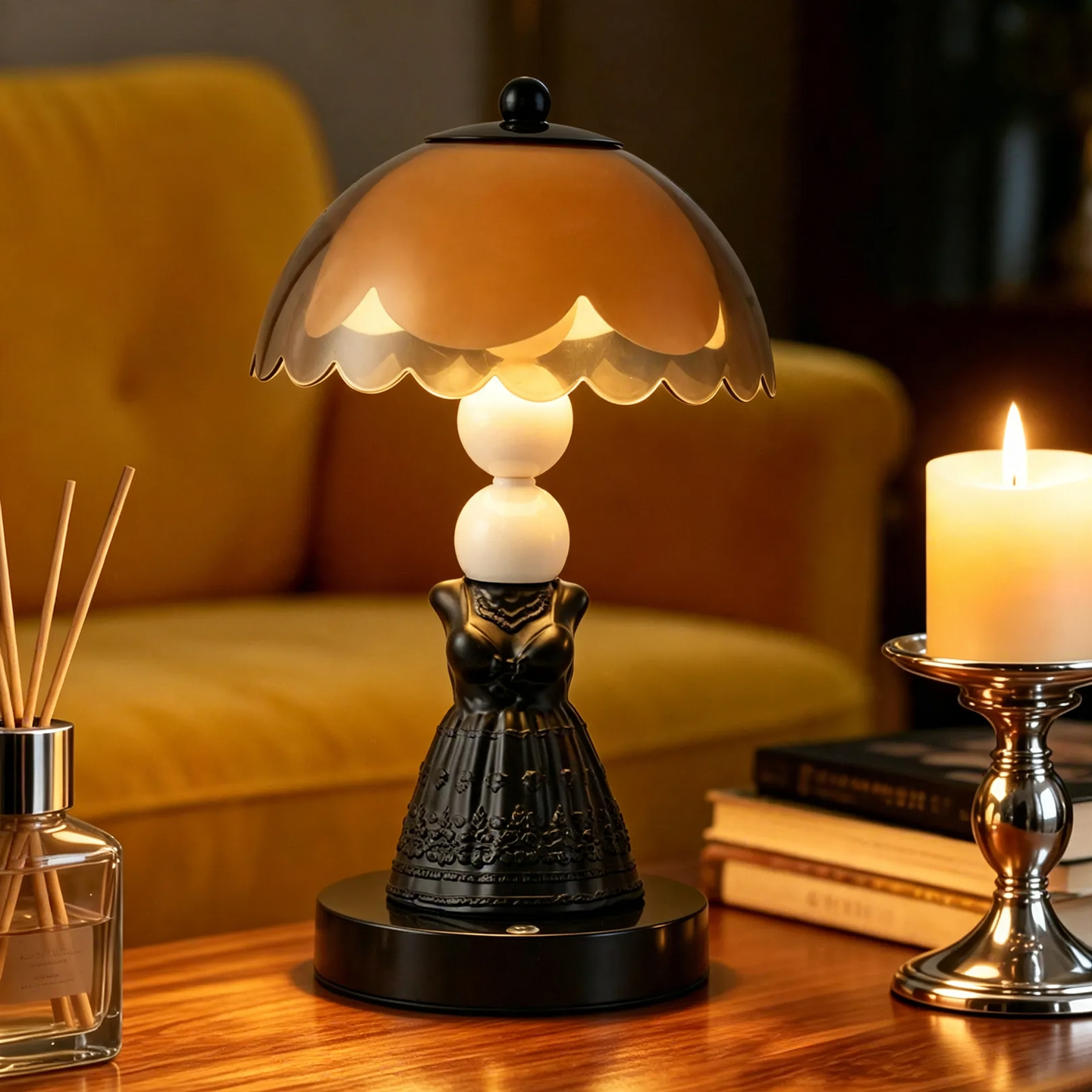 Vintage Kleid-Tischlampe aus ABS