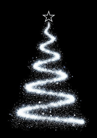 Abstract Glitter Christmas Tree Black