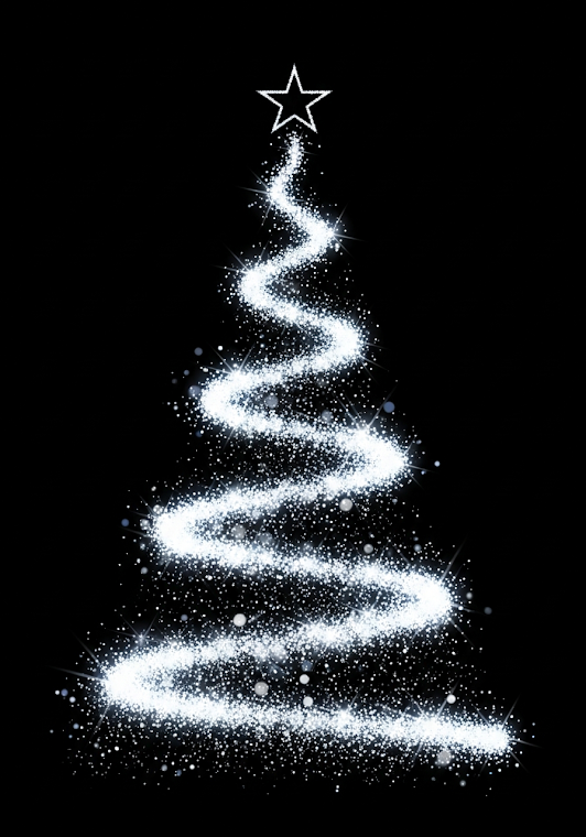 Abstract Glitter Christmas Tree Black