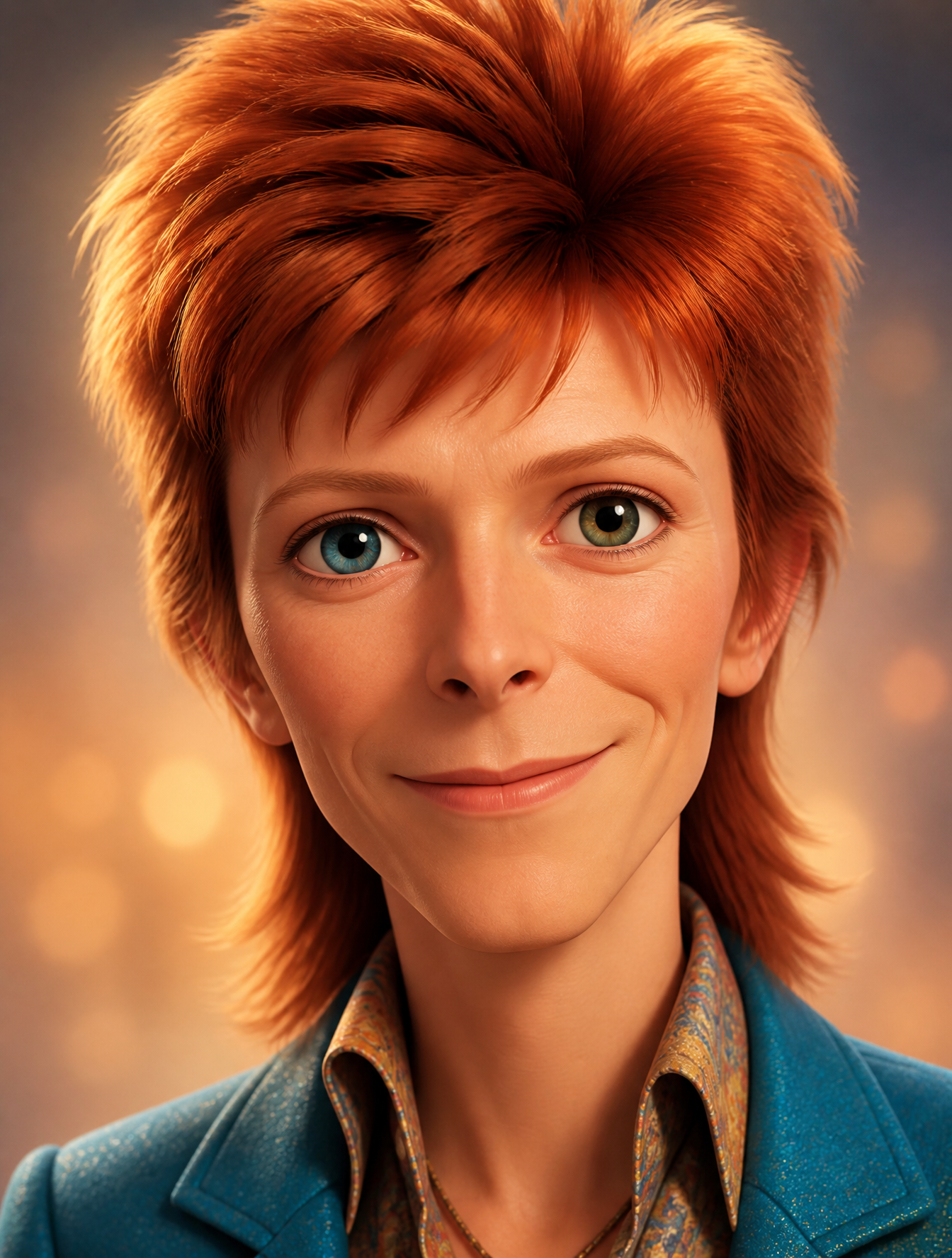 Un retrato frontal al estilo Pixar