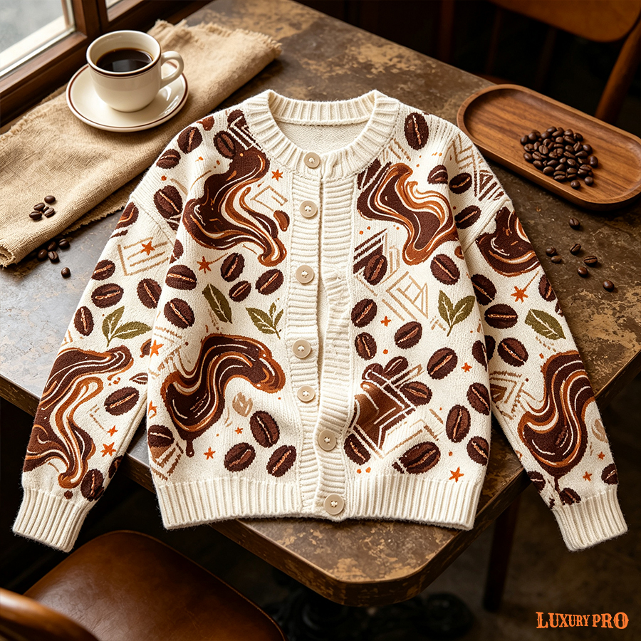 AOP Women's Ribbed Button Cardigan