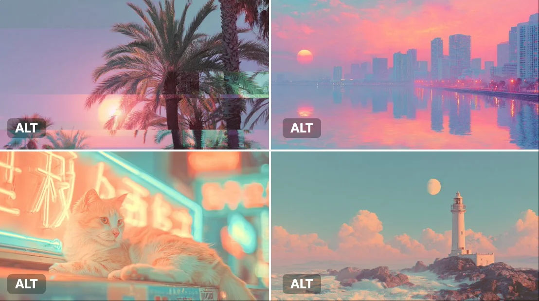 Renderizado de distorsión vaporwave onírica