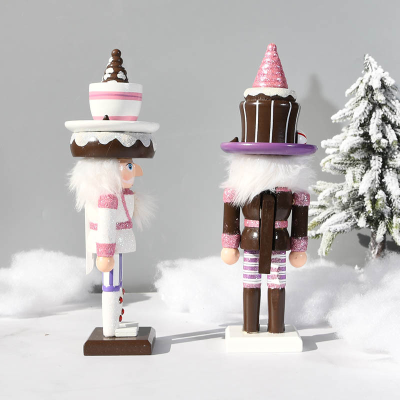 Decorative nutcracker made of pine wood, 25 cm