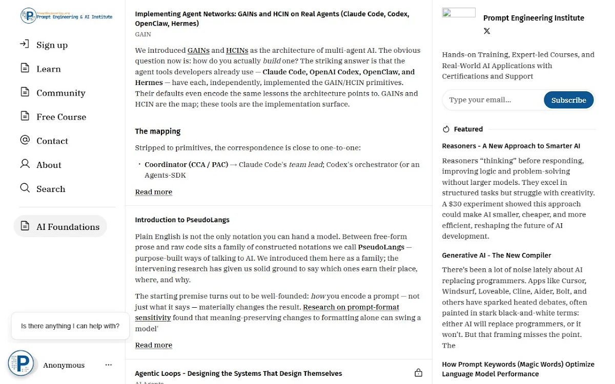 Captura de promptengineering.org