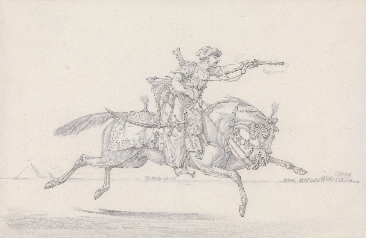 A Charging Mameluke Firing a Pistol ca 1823