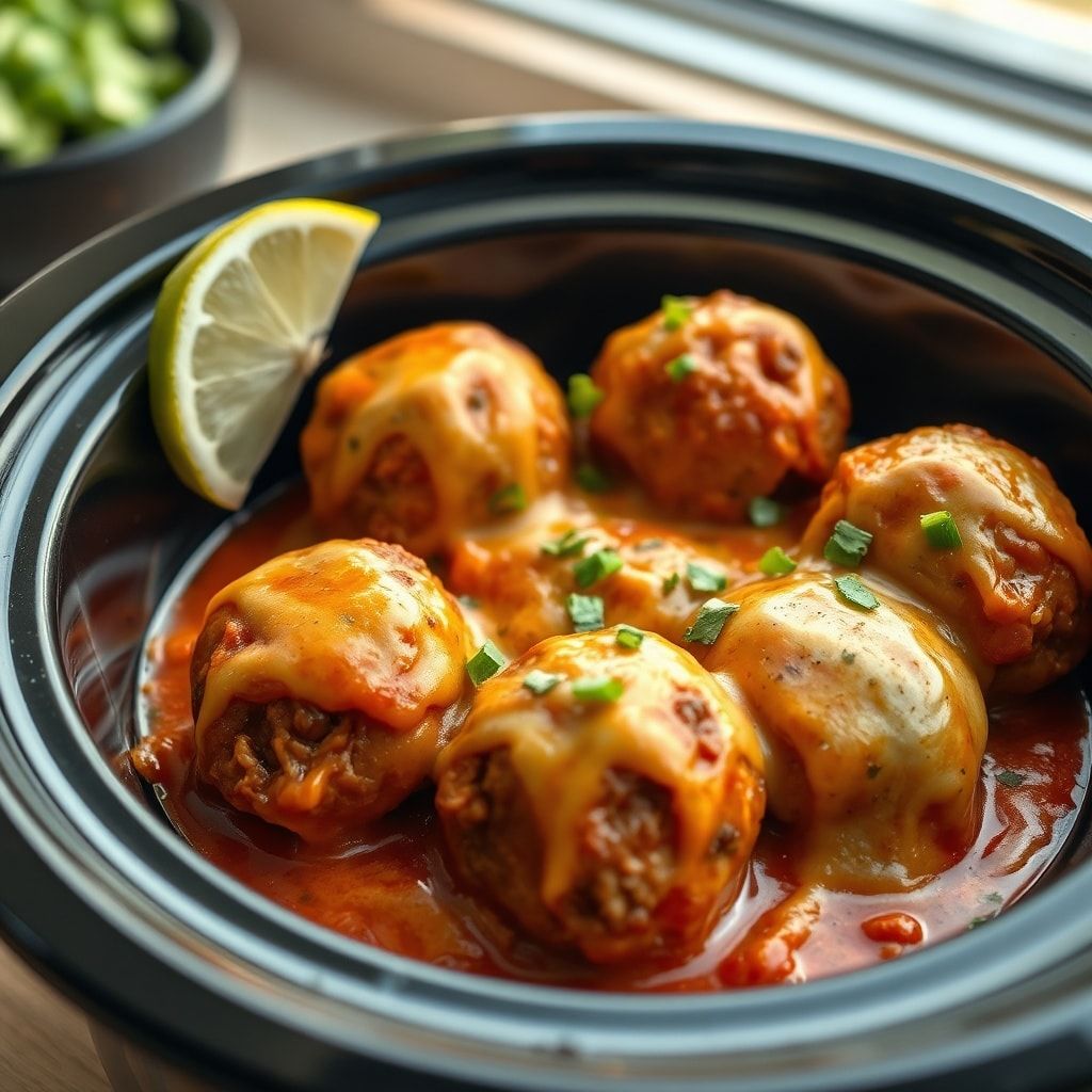 Crockpot Enchilada Meatballs - Easy Slow Cooker Mexican Dinner (Dump & Go!)