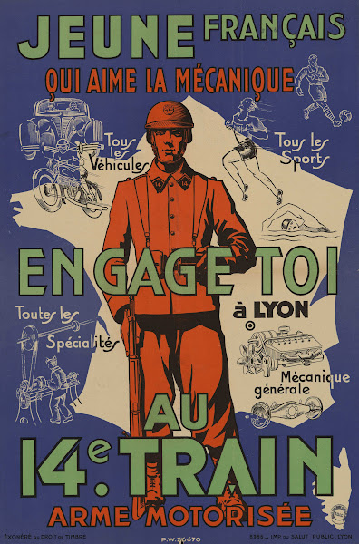Affiche De Recrutement De Larmée De Vichy  14e Train 1940 1942