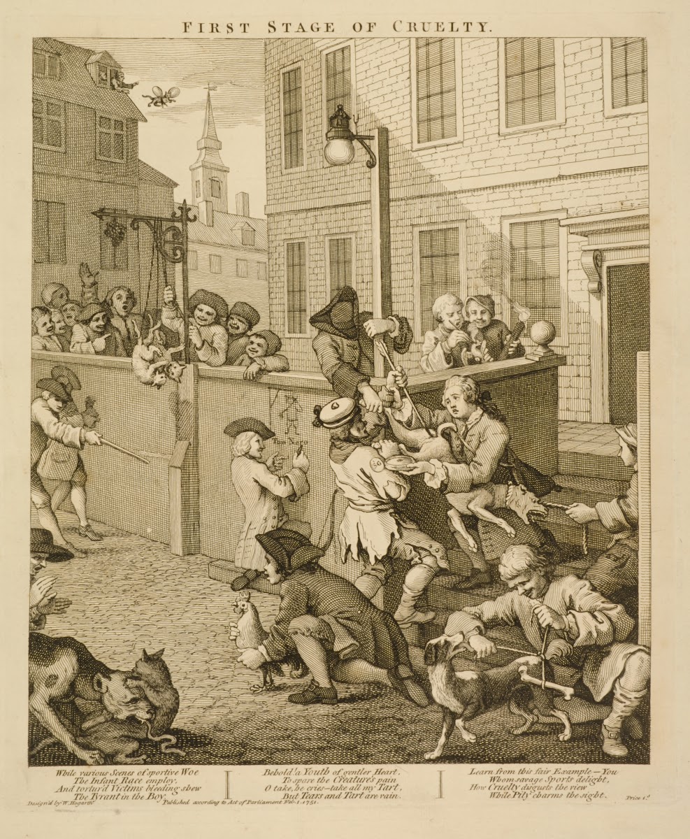 The four stages of cruelty Plate I First stage of cruelty 1799