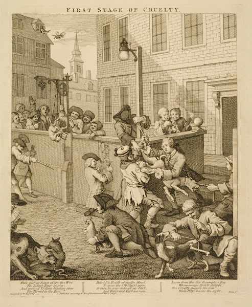 The four stages of cruelty Plate I First stage of cruelty 1799