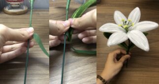 Hướng dẫn cách làm hoa lily handmade bằng kẽm nhung