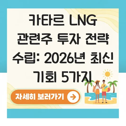 카타르 LNG 관련주 투자 전략 수립