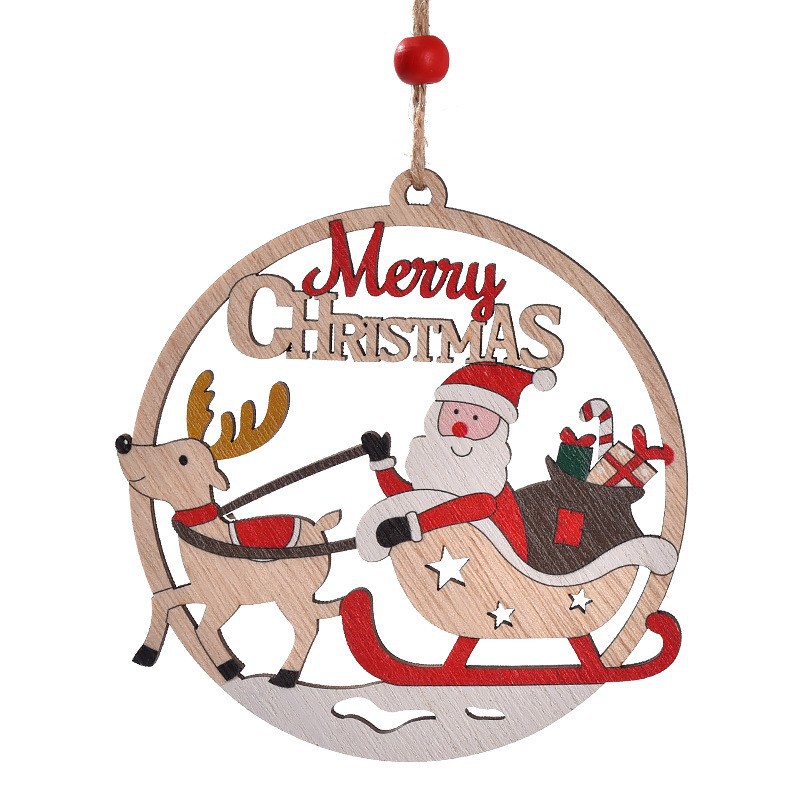 Decorative Gnome Wooden Ornaments with Christmas Motifs