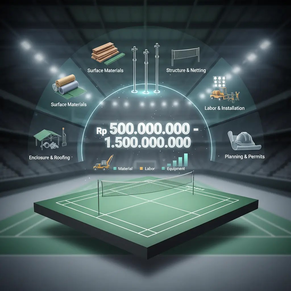 Berapa biaya pembangunan lapangan badminton?