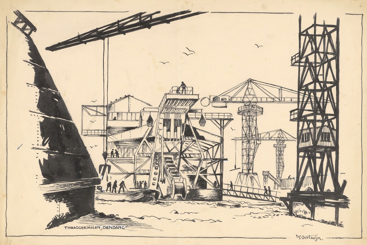 De tinbaggermolen Dendang 1945 1950