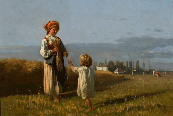 Gathering Of Grain Ears Circa 1900