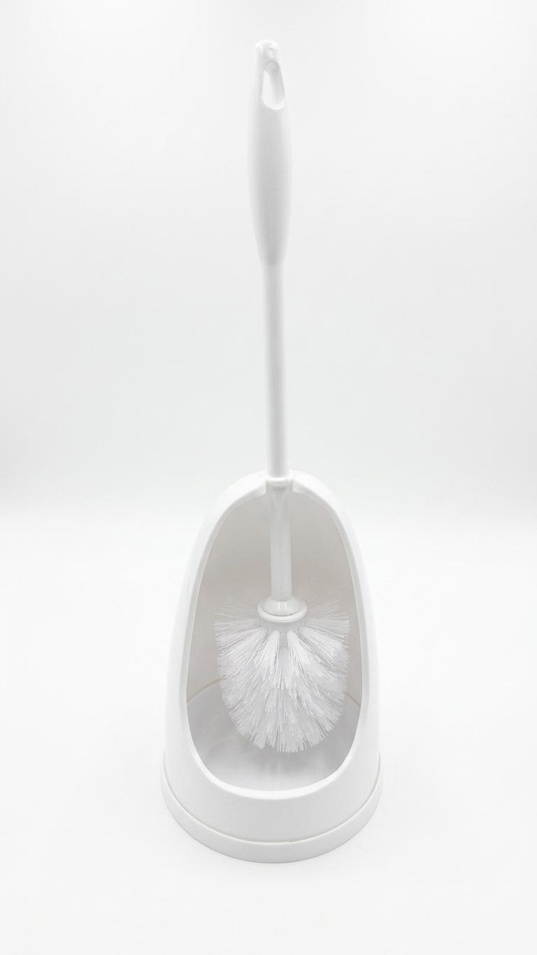 White Toilet Brush C/W Semi Enclose
