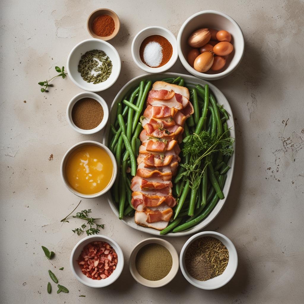 Ingredients for Bacon Loaded Green Bean Casserole - Easy Homemade Comfort Side Dish