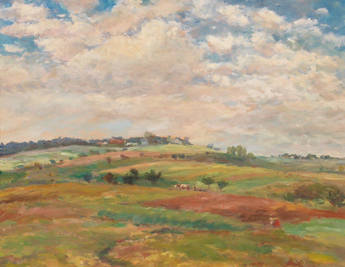 Follower Pasture Landscape In The Summer Light