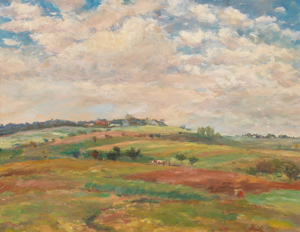 Follower Pasture Landscape In The Summer Light